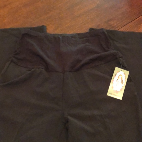 Oh! Mamma Maternity Dress Pants Size M, 8” Waistband, Stylish Dark Grey/Black - Picture 4 of 8